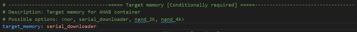 Change the Target memory to serial downloader